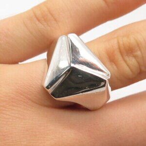 925 Sterling Silver Vintage Mexico Modernist Ring Size 9